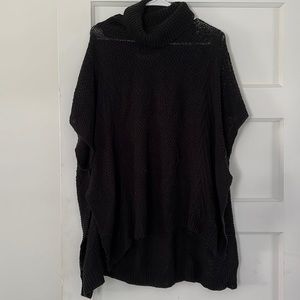 The Royal Standard black loose knit poncho universal fit